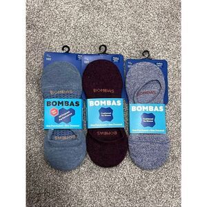Bombas Unisex Multicolor Cushioned No Show Socks Lot of 3 Pair Medium NWT